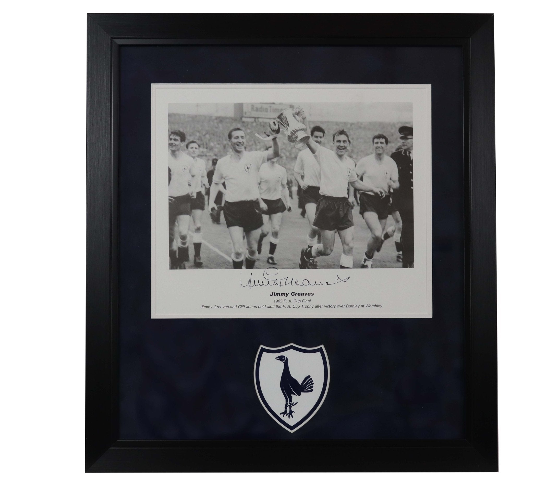 Jimmy Greaves 1962 FA CUP Signed photograph - Memorabilia Framers Shop